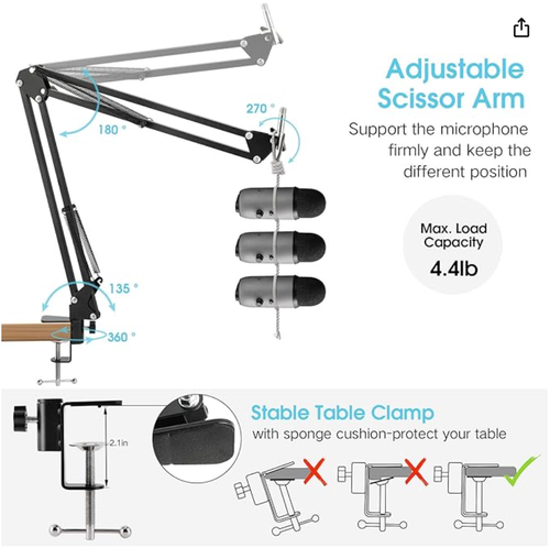 Eptison Professional Microphone & Arm Stand Set/Screen :Podcast - Picture 7 of 10