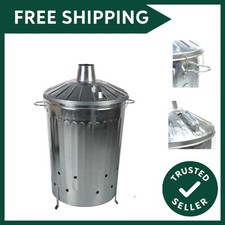 Small Medium Large Extra Large Galvanised Metal Incinerator Fire Burning Bin ...