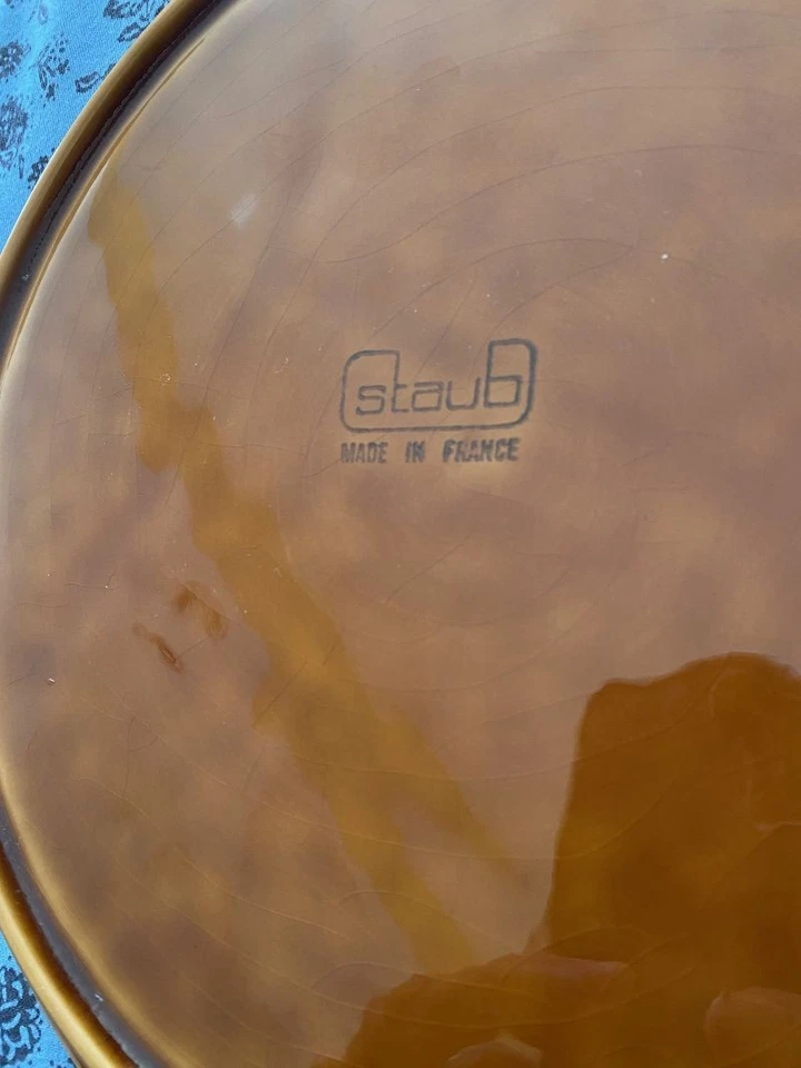 Staub Vintage France 1  Assiette  Divisées À Fondue   Brune  Caramel - Photo 3/4