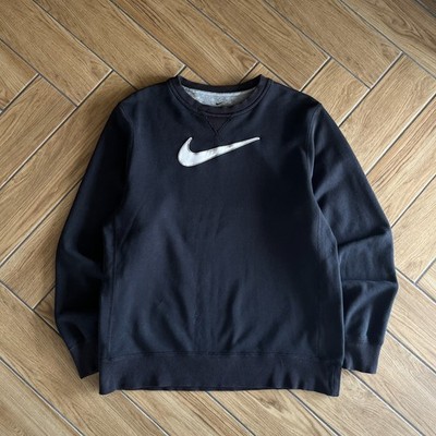 Nike Crewneck Sweatshirt Jungs Vintage center swoosh Streetwear Basic Schwarz XL