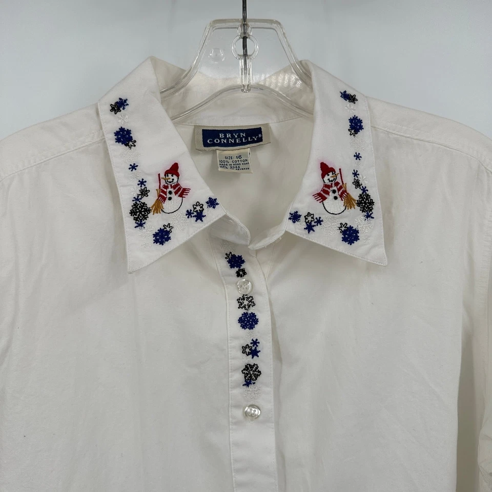 Camisa Western Bryn Connelly Mujer Navidad Bordada Talla 16 Festivo Vacaciones  Foto 2 de 4