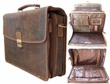 GreenBurry Laptoptasche 15 Zoll Rind-Leder Notebook-Tasche Laptopfach Akten 1718