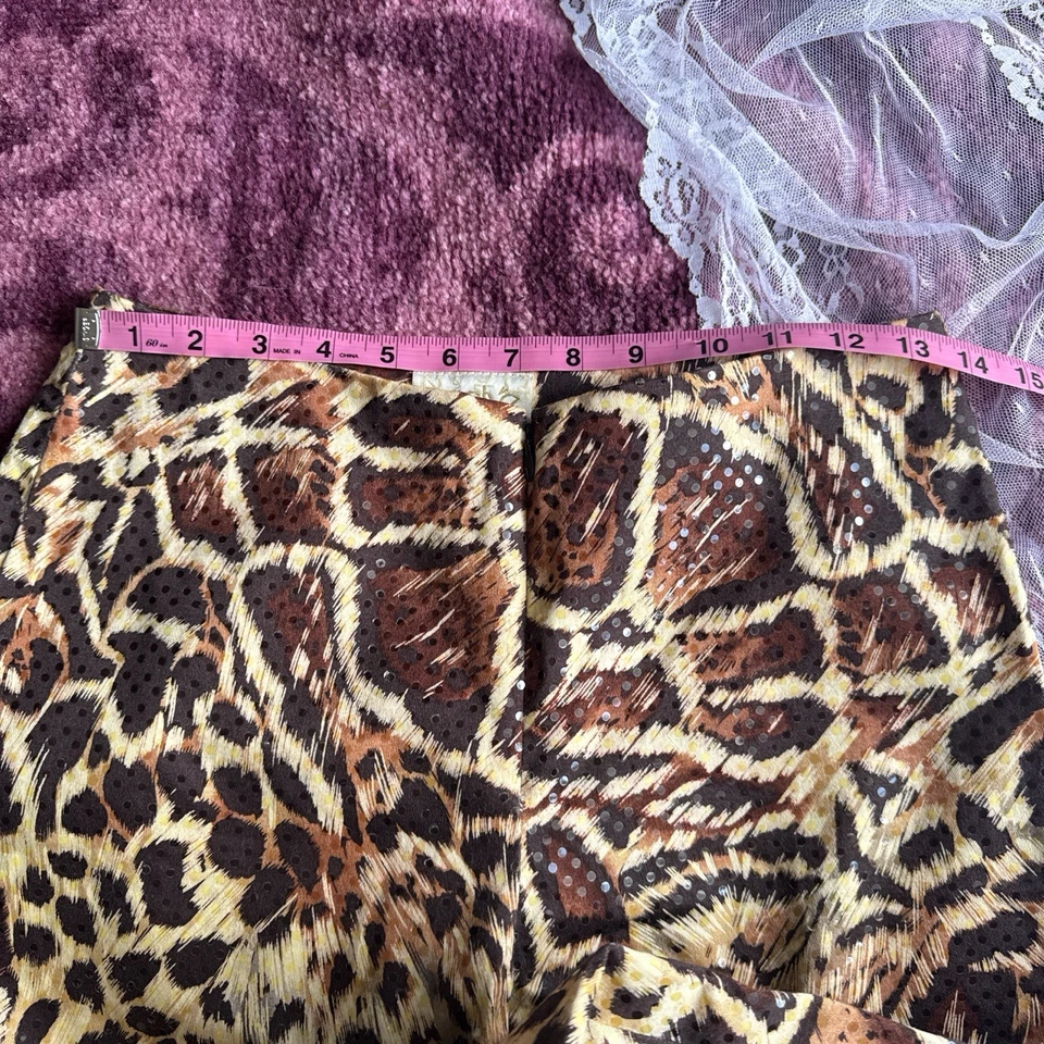 Vintage Caché Sequin Animal Print Pants (Size 4, 90’s/Y2K) - Image 3 of 4
