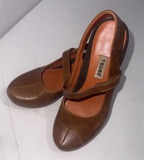 Tsubo pelle marrone gomma grossa comfort designer Mary Jane tacco a pompa 6,5