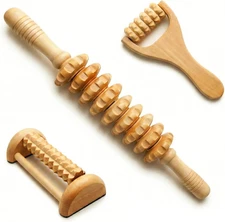 3Pcs Wooden Body Massage Tools, anti Cellulite Massager Kit for Muscle Pain Reli