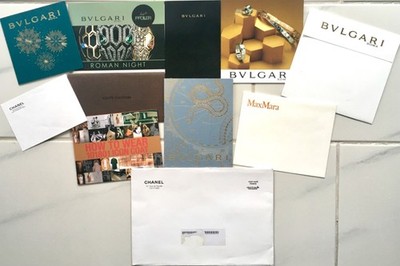 CHANEL * BVLGARI * Louis VUITTON * Max Mara - Karte Umschlag Gutscheinetui
