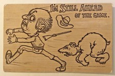 Antique Comic Postcard “I’m Still Ahead Of The Game” Bear Chasing Man
