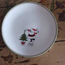 Vintage Variations By Fritz And Floyd Inc 7 " Santa Chritmas Tree Plates
