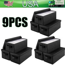 9pack CD Storage Box Stackable CD Organizer Holds 105Cases 14.37 x 6.3x 5.5 inch