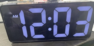 Digital LED Alarm Clock Large Display USB Charger Dimmer Snooze Tested