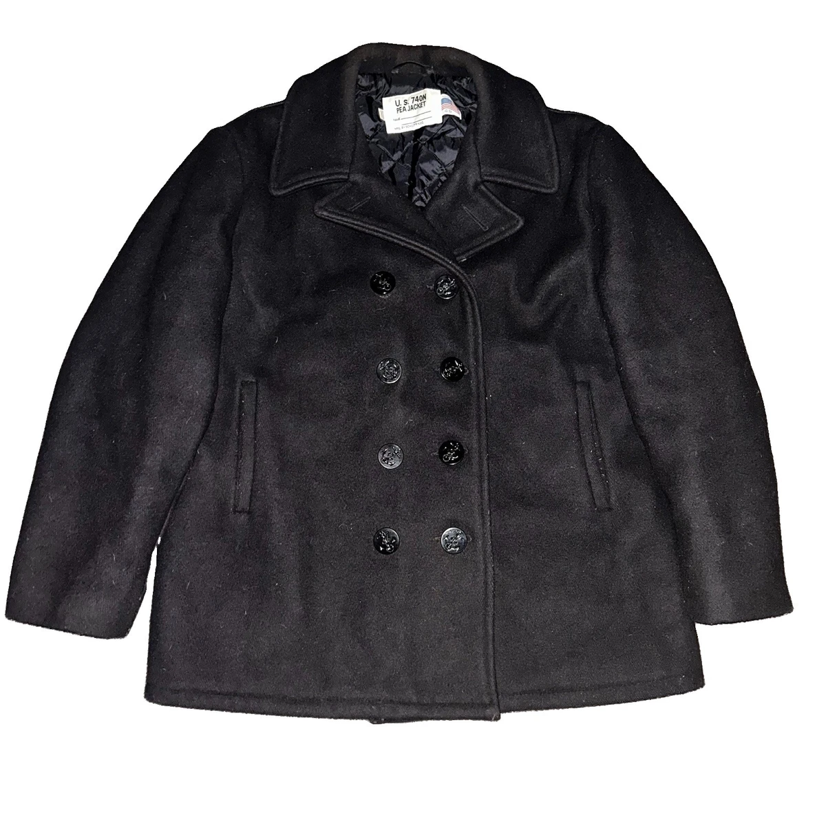 SCHOTT Pea Coat Black Coats, Jackets & Vests for Men for Sale