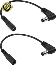 2PCS 90 Degree DC Power Extension Cable 5.5 Mm X 2.1 Mm Right Angle Male to Fema