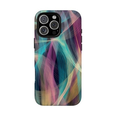 Abstract Pink Teal Waves Phone Cover Tough Case | Lifetime Warranty