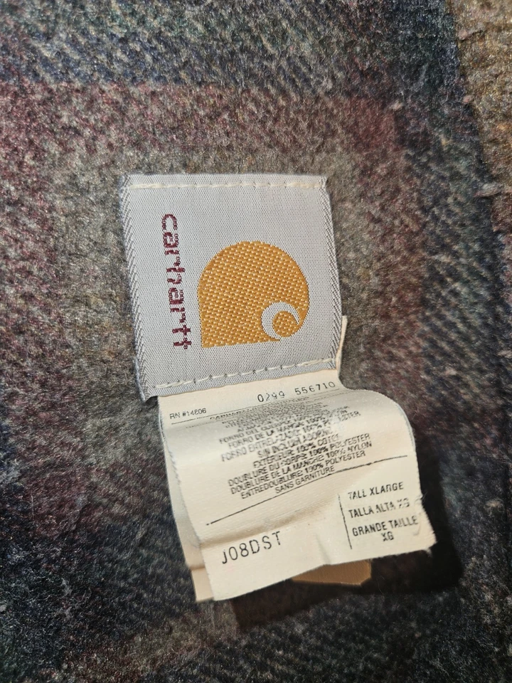Chaqueta de mezclilla alta XL de colección Carhartt para hombre J08 DST forrada con manta lo antes posible Rocky Y2K Foto 4 de 4