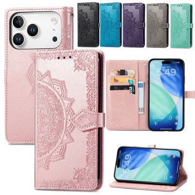  For iPhone 17 Pro Max 17e Leather Wallet Phone Case 17 Air Flip Cover + Strap