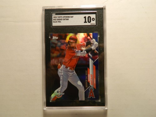 2020 Topps Opening Day Blue Foil Parallel Card of Shohei Ohtani Angels-SGC 10