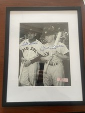 Mickey Mantle & Ted Williams Signed Framed Picture W/ COA Vintage Baseball