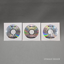 Vintage Set of 3 PC Software Microsoft Works Suite 2001 Set Up Discs 1 , 2 , 3