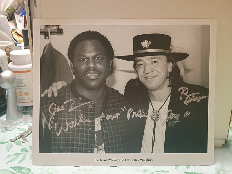 "JOE LOUIS WALKER AND STEVIE RAY VAUGHAN" 1986-90SIGNED PHOTOGRAPH 8" X 10" RARE