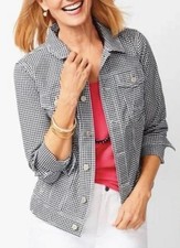 NWT Talbots Women s Size XL Blue Gingham Cott...