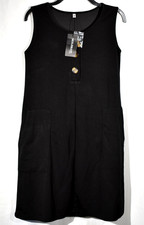 MOLERANI Women's Black Sleeveless Casual Shift Button-Down Dress - Small - NWT
