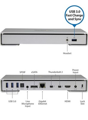 1PC TB2DOCK4KDHC Thunderbolt2 4K For Macbook laptop docking station
