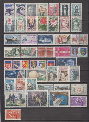 FRANCIA 1962 AÑO COMPLETO - SELLOS NUEVOS MNH - 49 SELLOS - VER IMAGEN
