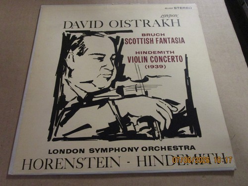 BRUCH HINDEMITH OISTRAKH Scottish Fantasia STEREO US LP Used! CS 6337 London