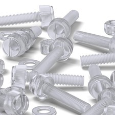 50x Clear Acrylic Thumbscrews knurled M8x 40mm 5/16x 1 37/64 in nuts bolts