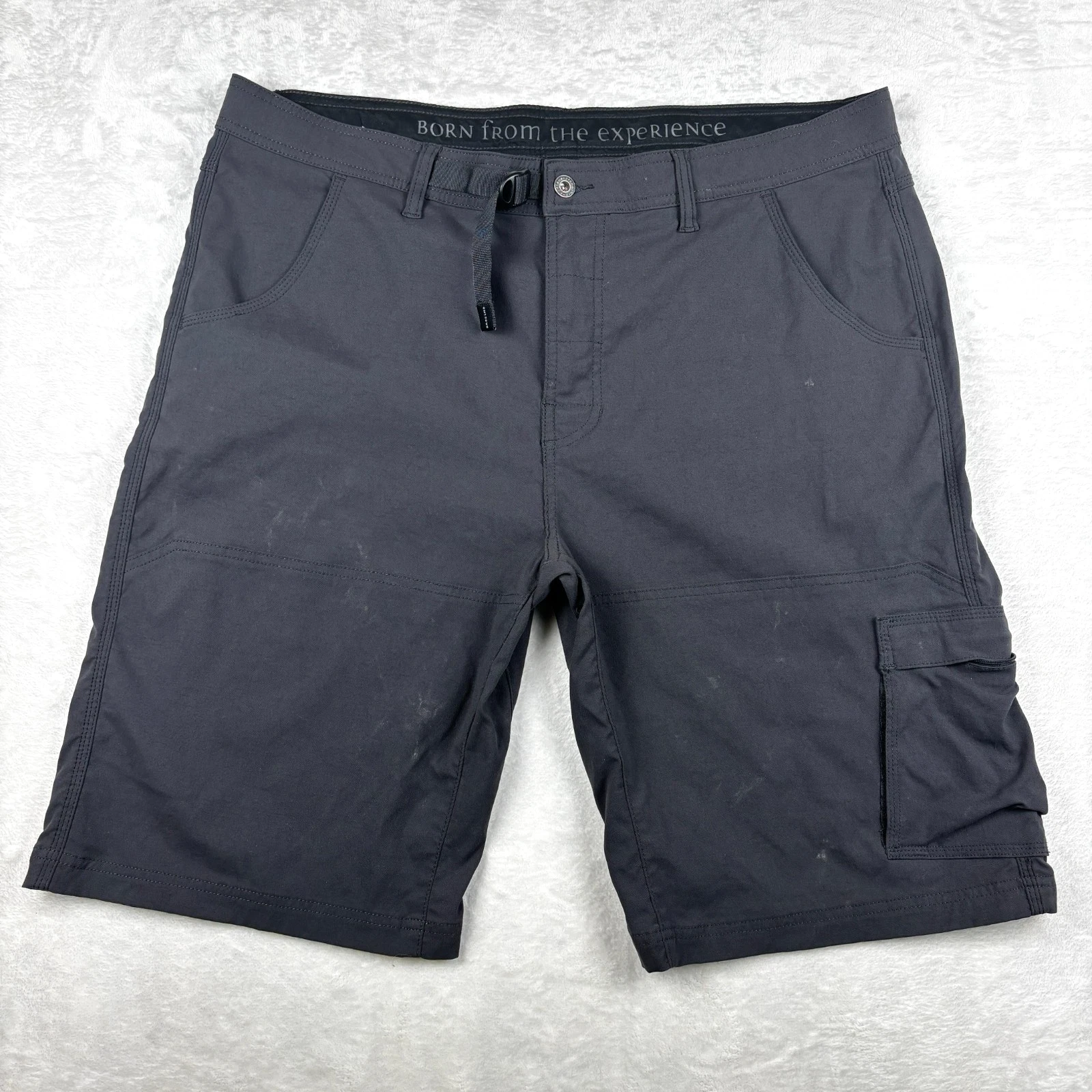 Prana Zion Shorts Mens 40 Gray 12" Inseam Cargo Belted Nylon Hiking Camping
Opens in a new window or