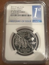 1 oz platinum american eagle coin 100 first day of issue.  100$ 2500.00 per troy oz