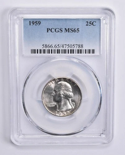 MS65 1959 Washington Quarter 25c PCGS Blue Lbl *3973