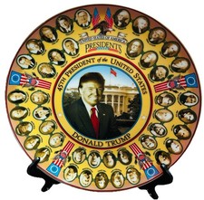 Portraits U.S. A Presents & Donald Trump 45th President Decorative 8” Big Plate