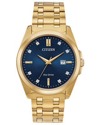 CITIZEN PEYTEN BM7103-5 BLUE DIAL GOLD STAINLESS STEEL BRACELET 41MM MENS WATCH