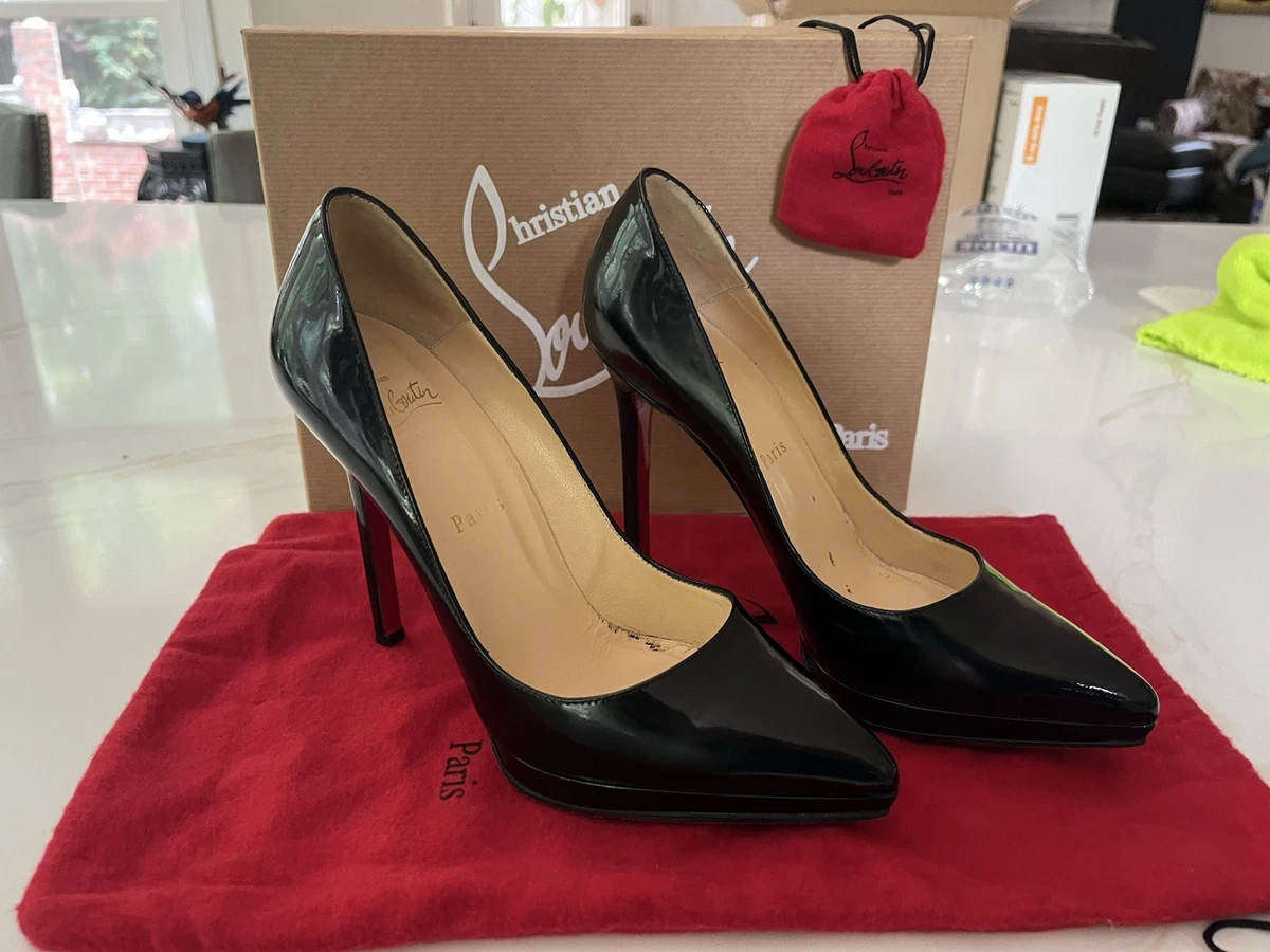 ルブタン ピガールプラトー120 黒エナメルとJIMMY CHOO Christian Louboutin Women's Christian Louboutin Pigalle Plato for