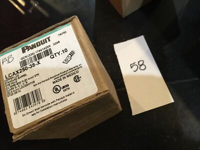 PANDUIT LCAX250-38-X Flex Lug, 1-Hole, Copper, Yellow 10/BOX