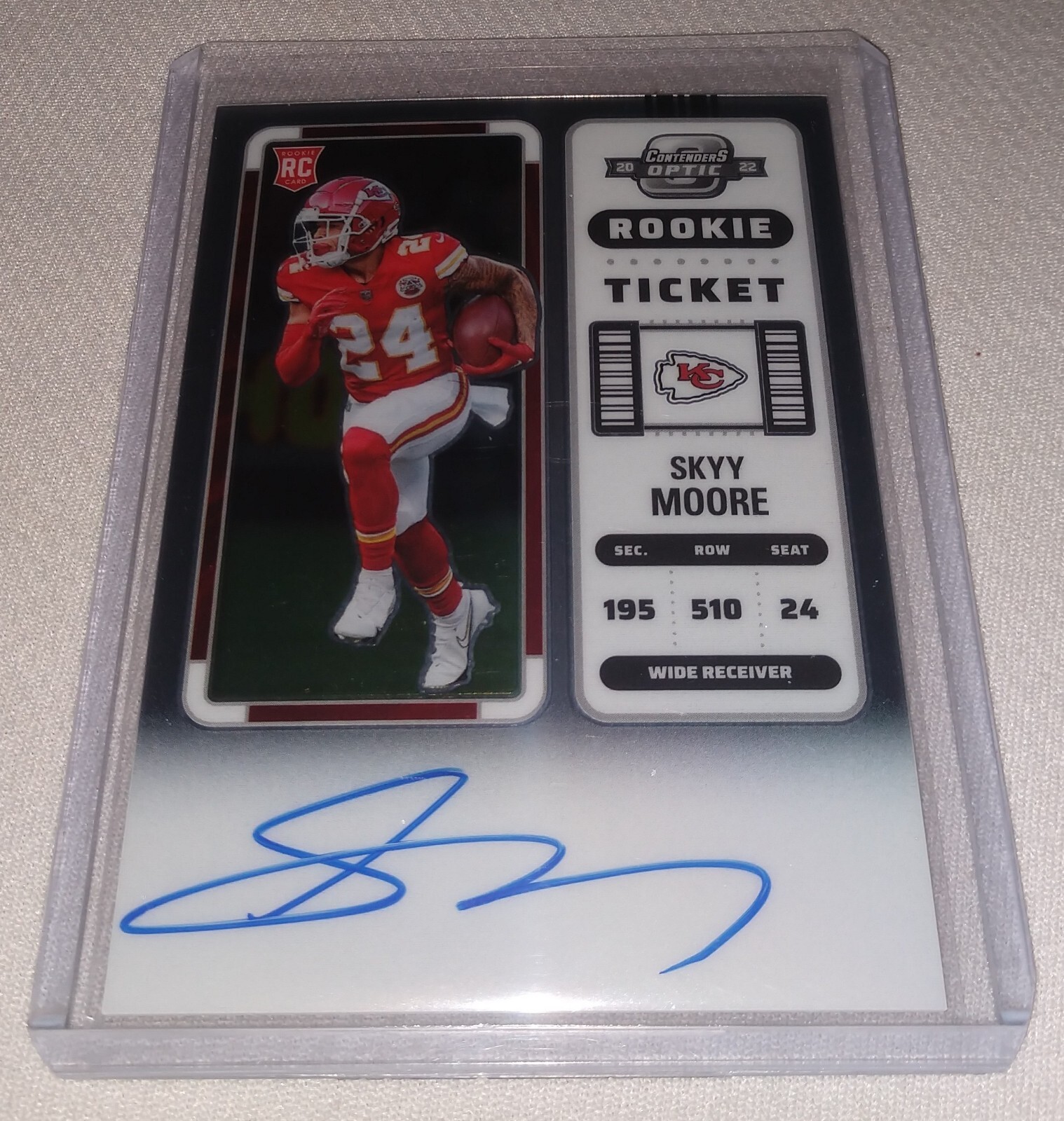 2022 Panini Contenders Optic Rookie Ticket Skyy Moore Rookie Auto On Card #134