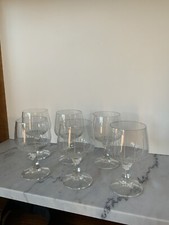 6x WMF Kristallglas wein Wasser glas   sechs antike Kerbschiff 12cm hoch