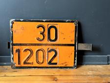 ORANGE LORRY TRUCK PLATE Vintage European Industrial Metal Signs Decor MAN CAVE