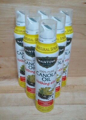 6 CANS: FRATELLI MANTOVA 100% PURE Canola Oil Spray 5 oz NO: gluten/presrv ITALY