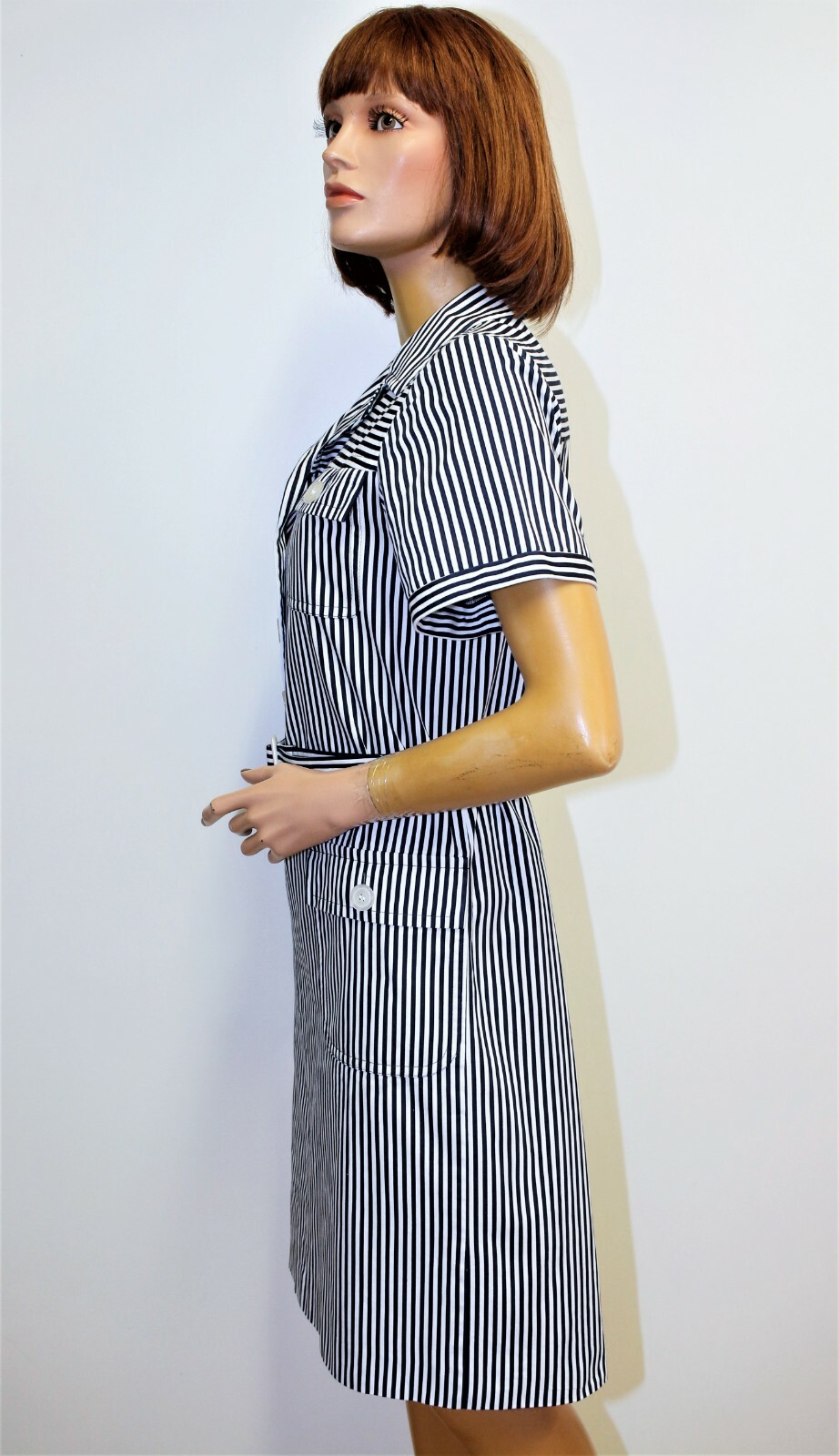 Abito vintage a righe cotone SAINT LAURENT VARIAZIONE 42FR 10US made in France