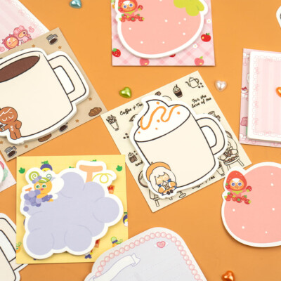Cookie Run Kingdom Sticky Notes Memo Pad Cream Puff Cotton Candy Strawberry