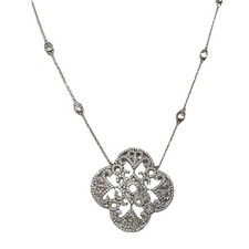 Stella Picciotto Pendant Necklace Sterling Silver Rhinestones New