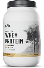 Levels Grass Fed Whey Protein Powder, No Artificials, 24G of Protein, Cappuccino