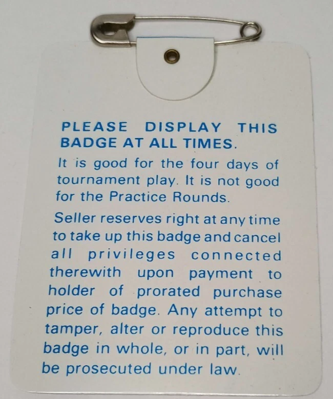 Boleto Nacional Augusta Campeón Seve Ballesteros 1983 Insignia Masters Foto 2 de 3