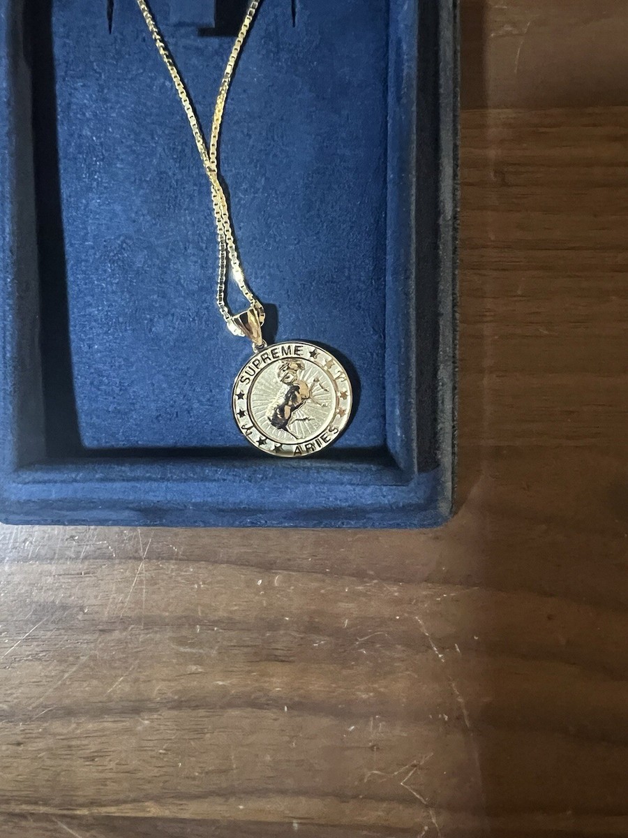 SUPREME®/JACOB&CO 14K GOLD ZODIAC PENDANT ARIES Chain And SUPREME®/JACOB&CO 14K GOLD ZODIAC PENDANT ARIES Chain And