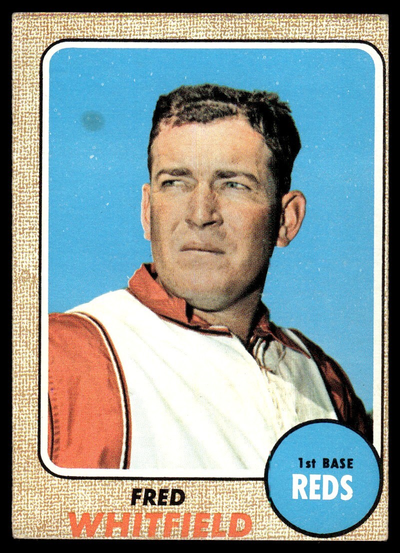 まへ 1968 Topps Baseball Card Fred Whitfield Cincinnati Reds #133 VG-EX