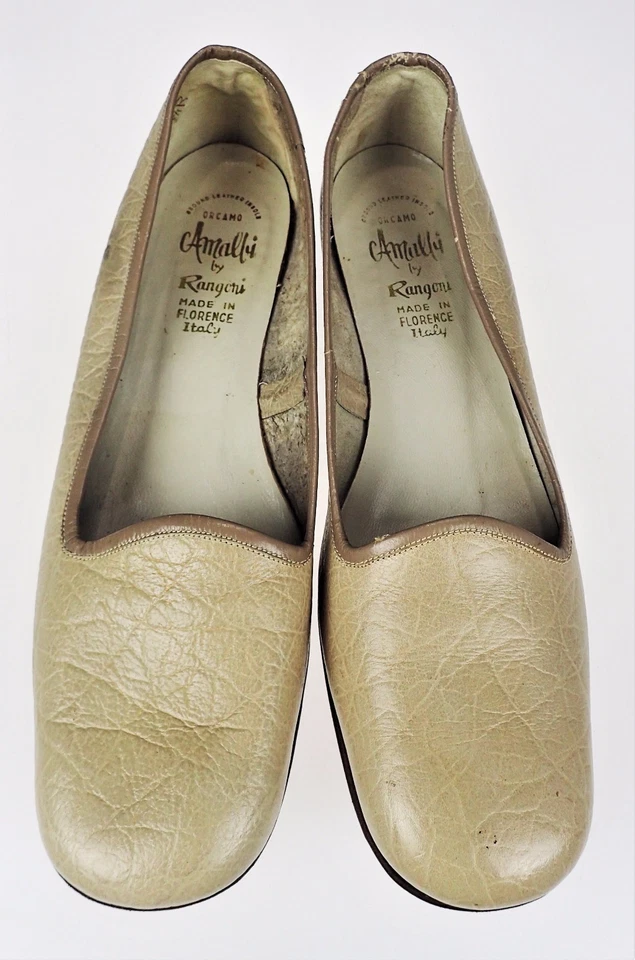 Zapatos sin cordones clásicos 8.5B Amalfi by Rangori beige tostado de colección años 60 Foto 2 de 4