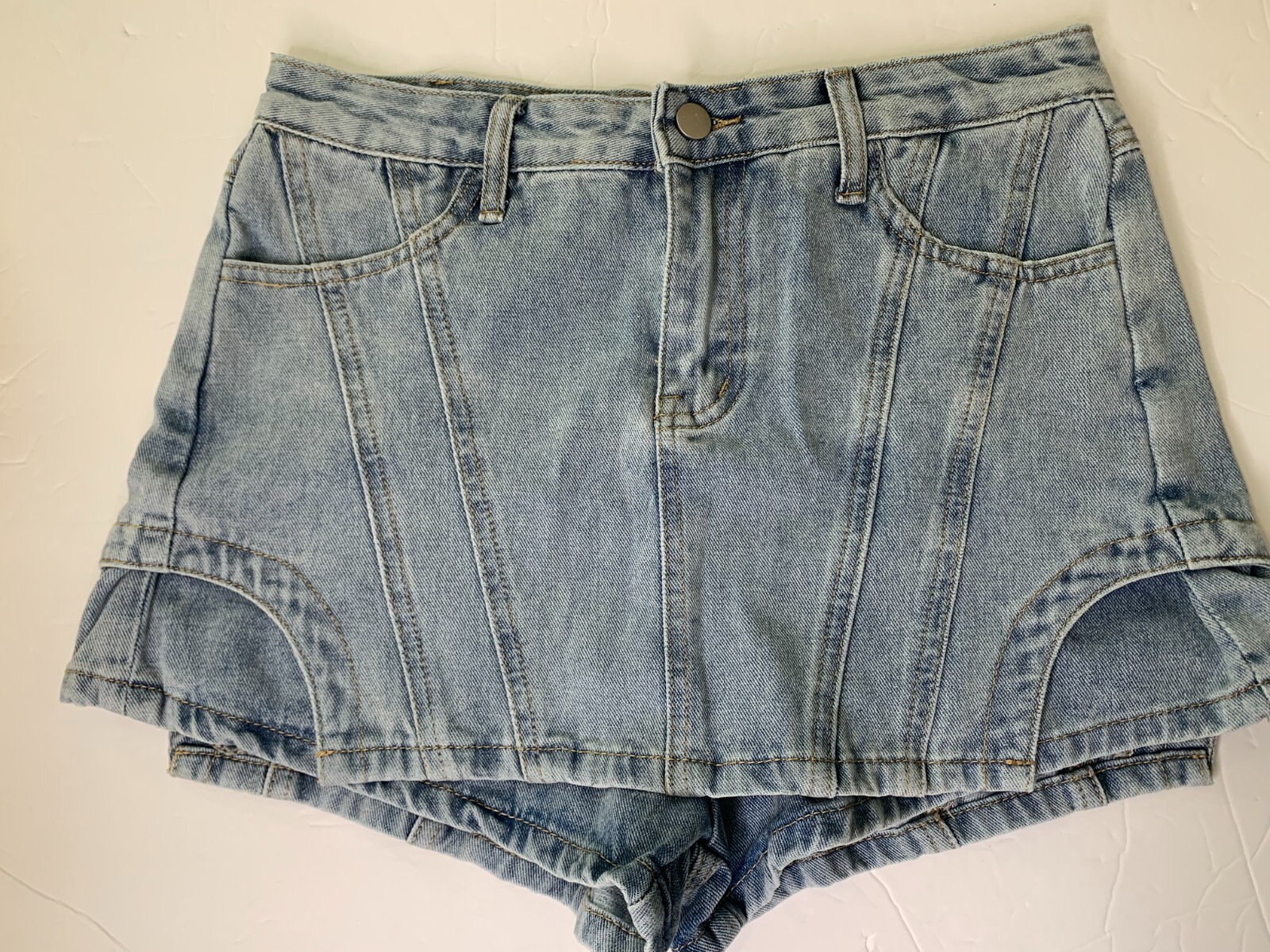 Women's Blue Denim High Waist Slim Fashion Summer Short Skirt Style Size M