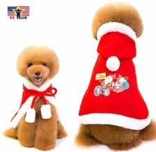Santa Cloak Pet Elk Cape Cotton Print Clothes Thick Style Pull Dog Cat Christmas